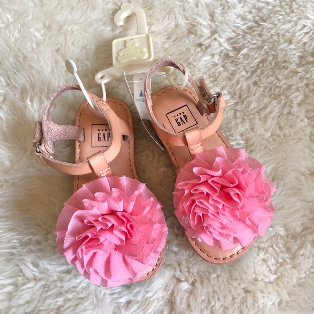 Baby Gap Flower Glitter Sandals Size 6